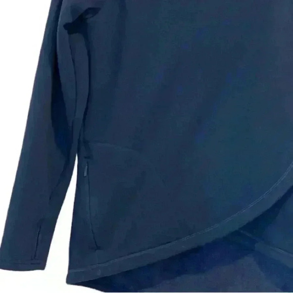 Athleta Cozy Karma Asymmetrical Pullover Sweatshirt, Navy Blue, Athleisure, XS - Picture 14 of 15